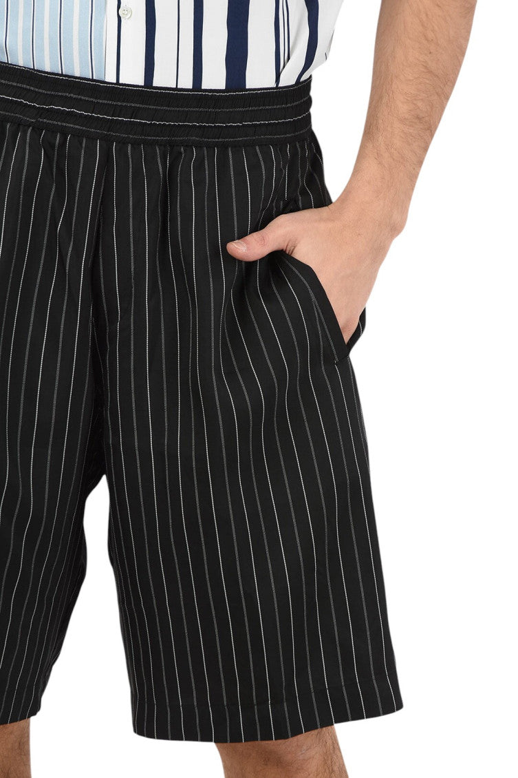 Black Relaxed Stripes Shorts 3