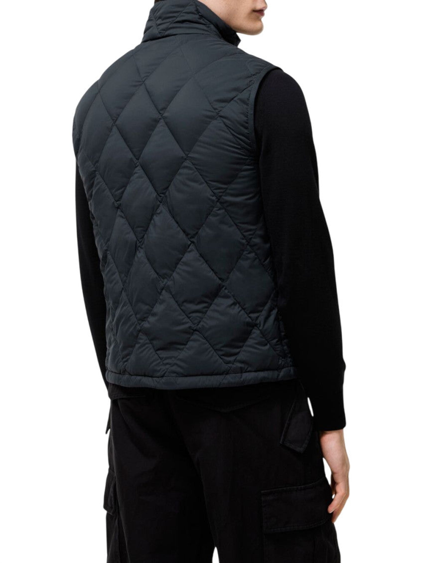 Blue Quilted Sleeveless Jacket 2