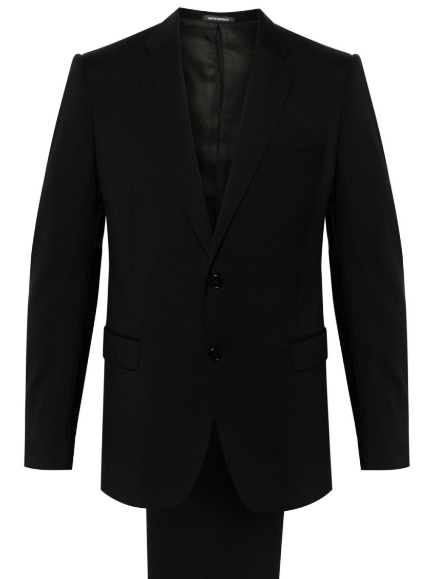 Black Solid Single Breasted Suit 3