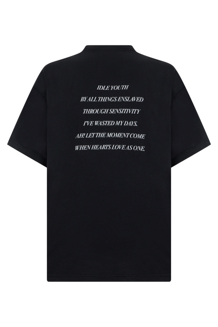 Black Graphic Crew Neck T-Shirt 2