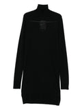 Black Wool Turtle-neck Midi Dress 1