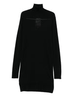 Black Wool Turtle-neck Midi Dress 1