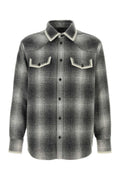 Grey Embroidered Flannel Check Shirt 1
