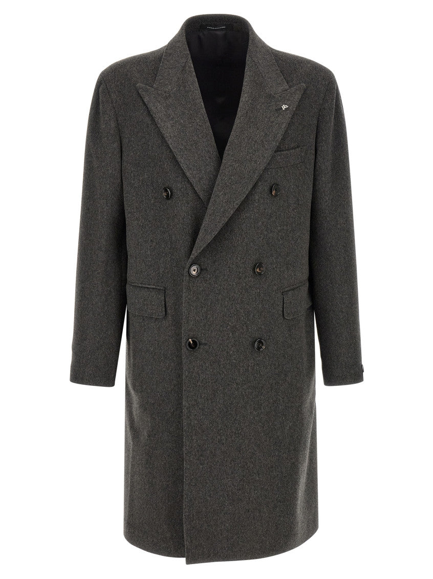 Grey Peaked Lapel Coat 1