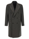 Grey Peaked Lapel Coat 1