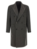 Grey Peaked Lapel Coat 1