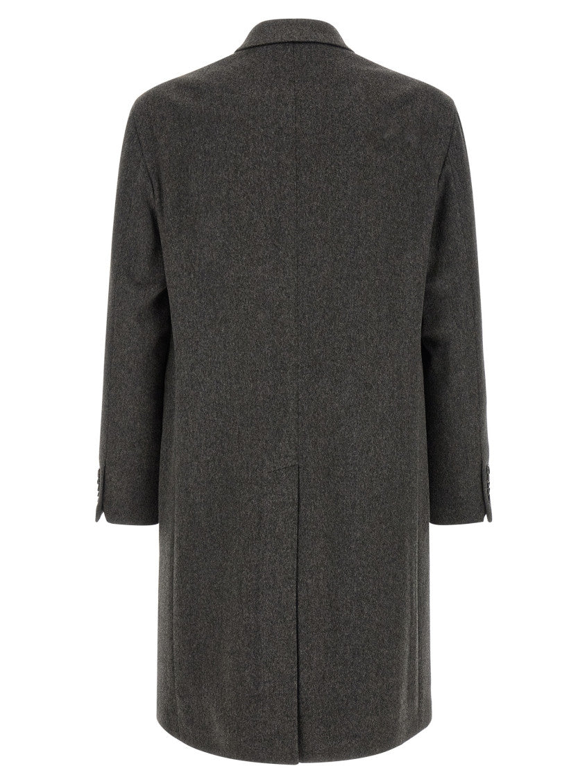 Grey Peaked Lapel Coat 2