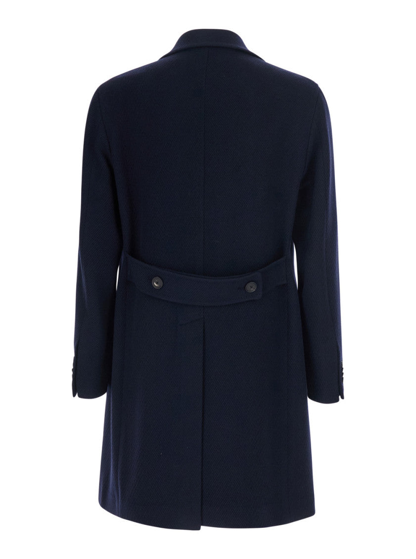 Blue Notched Lapel Coat 2