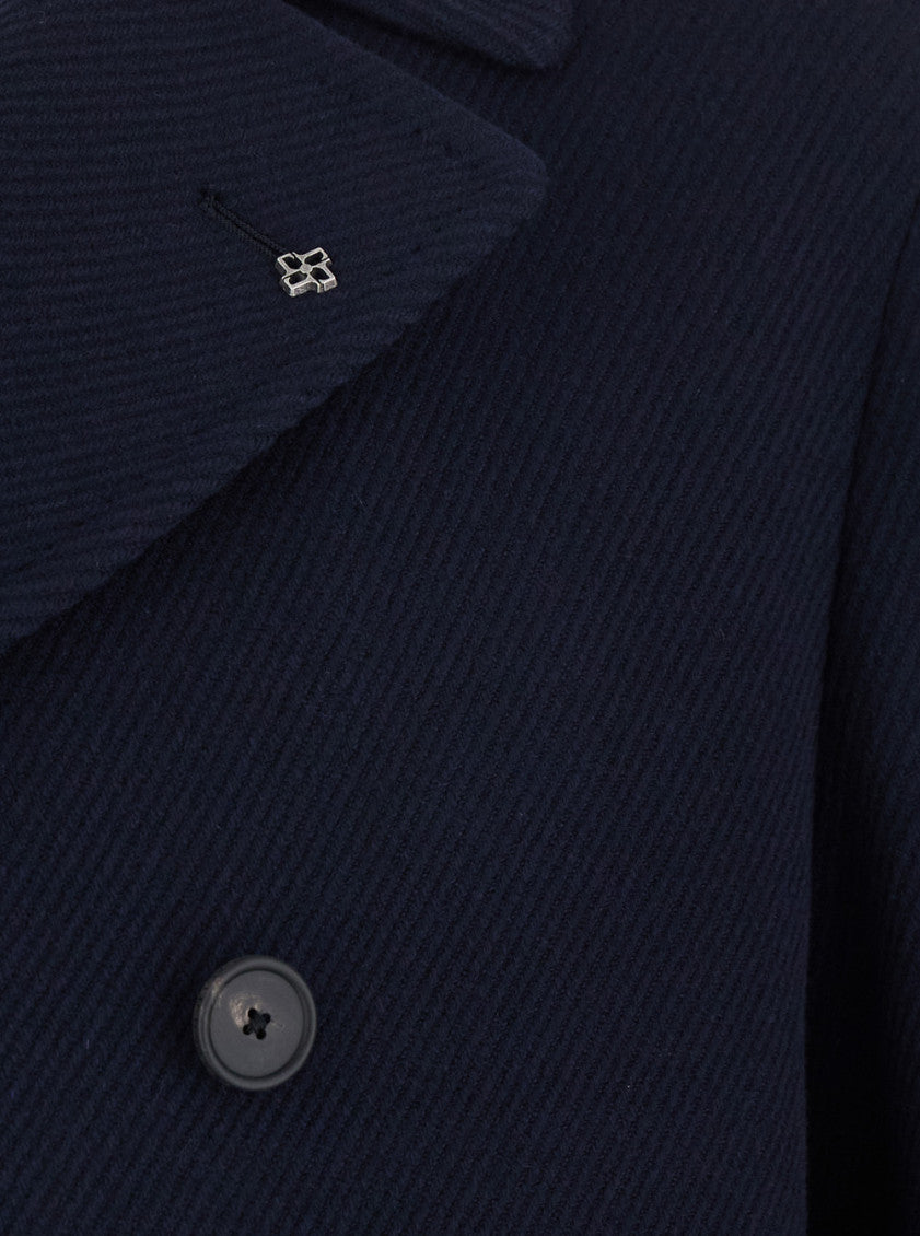 Blue Notched Lapel Coat 3