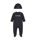2-piece Navy Blue Logo Romper/Hat Sets (Babies) 1