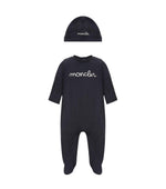 2-piece Navy Blue Logo Romper/Hat Sets (Babies) 1