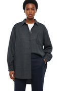 Blue Oversized Textured Shirt 1