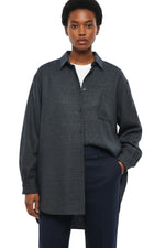 Blue Oversized Textured Shirt 1