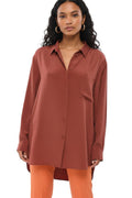 Red Oversized Solid Shirt 1