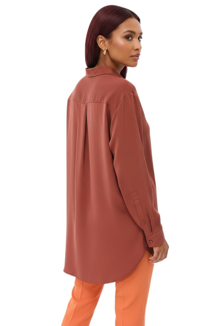 Red Oversized Solid Shirt 2