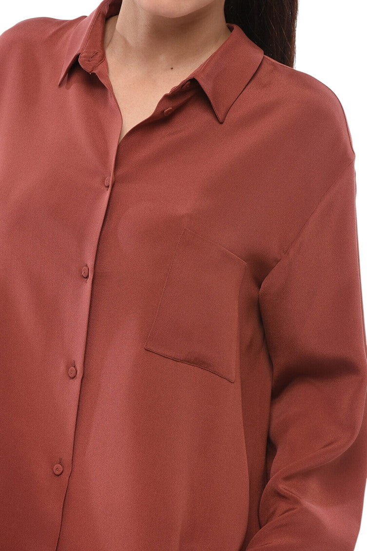 Red Oversized Solid Shirt 3