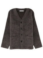 Grey V Neck Fleece Cardigan 1