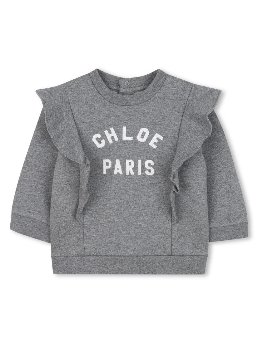 Baby Girl Grey Logo Sweatshirt 1