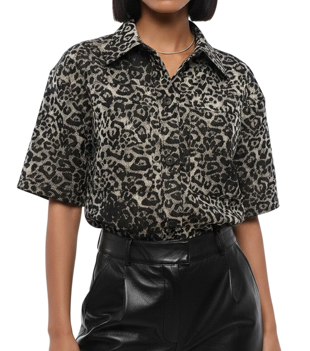 Multicolor Oversized Animal Print Shirt 1
