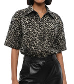 Multicolor Oversized Animal Print Shirt 1