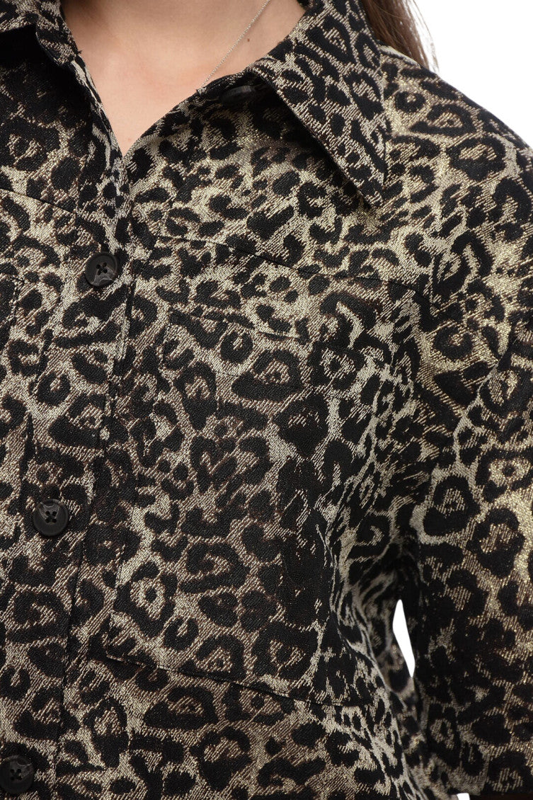 Multicolor Oversized Animal Print Shirt 3