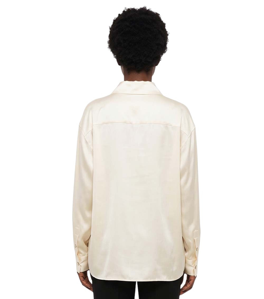 Off White Loose Solid Shirt 2