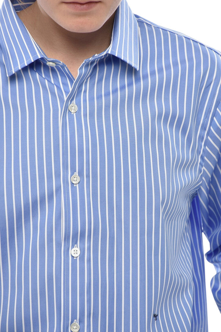 Blue Regular Stripes Shirt 3
