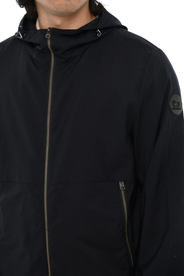 Blue Solid Hood Jacket 3