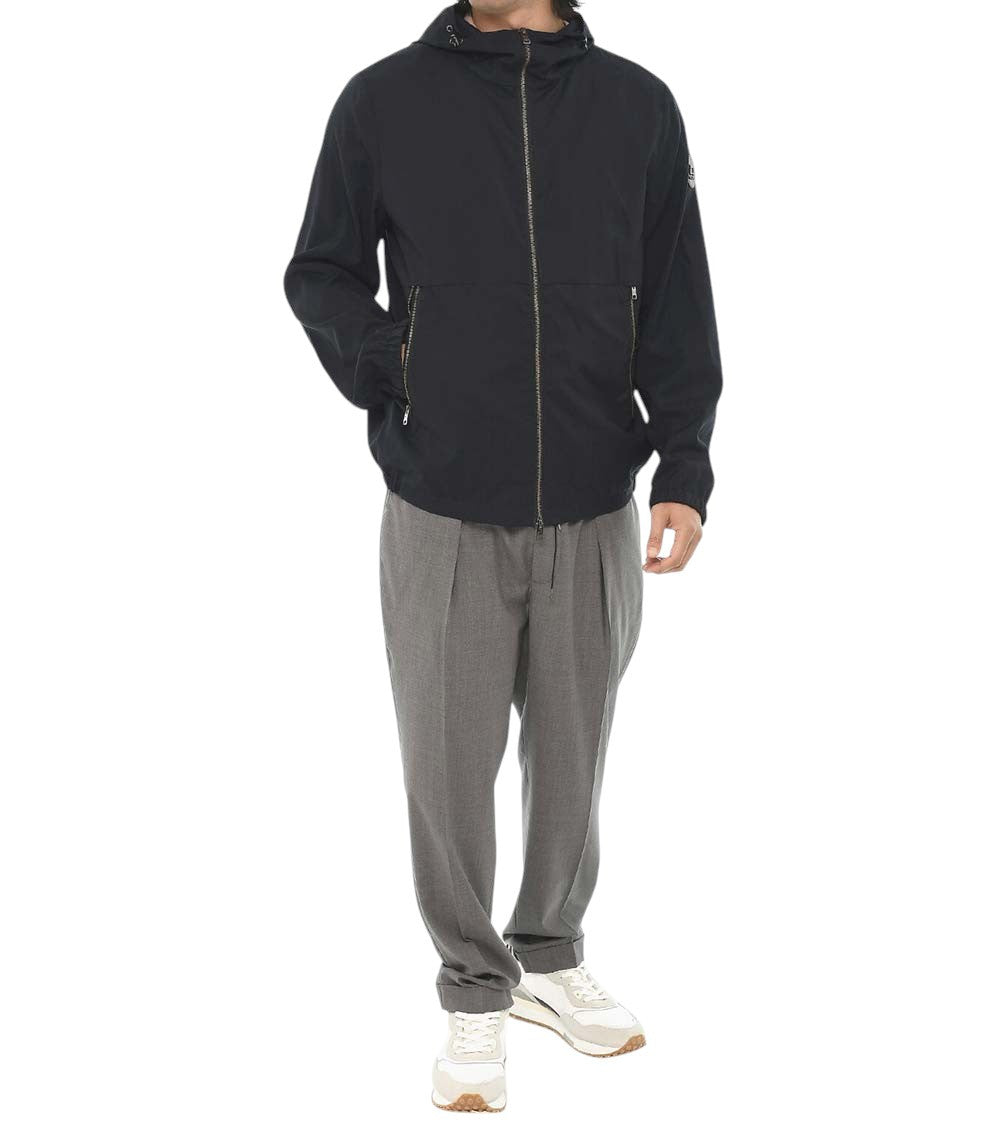 Blue Solid Hood Jacket 4
