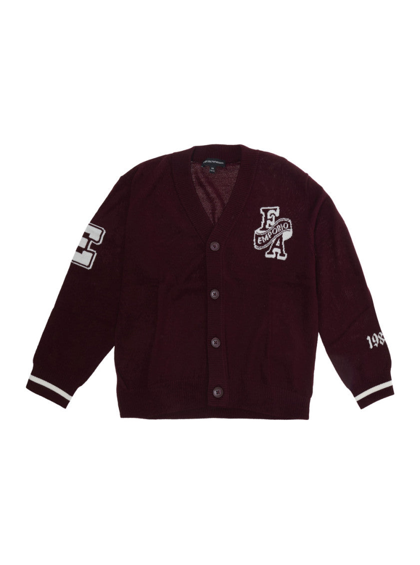 Boys Maroon Logo Cardigan 1