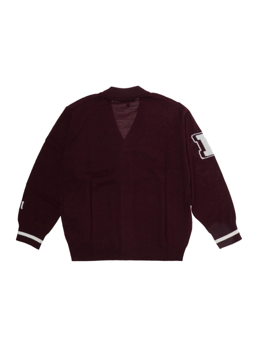 Boys Maroon Logo Cardigan 2