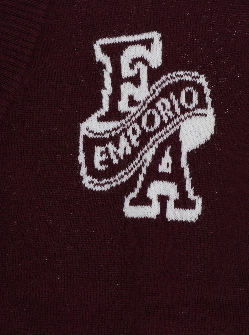 Boys Maroon Logo Cardigan 3