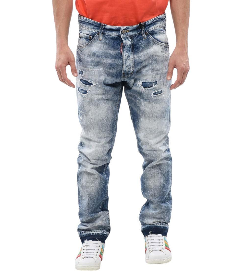 Blue Slim Distressed Jeans 1