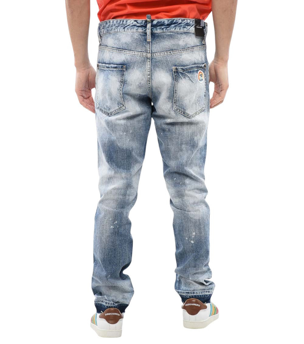 Blue Slim Distressed Jeans 2
