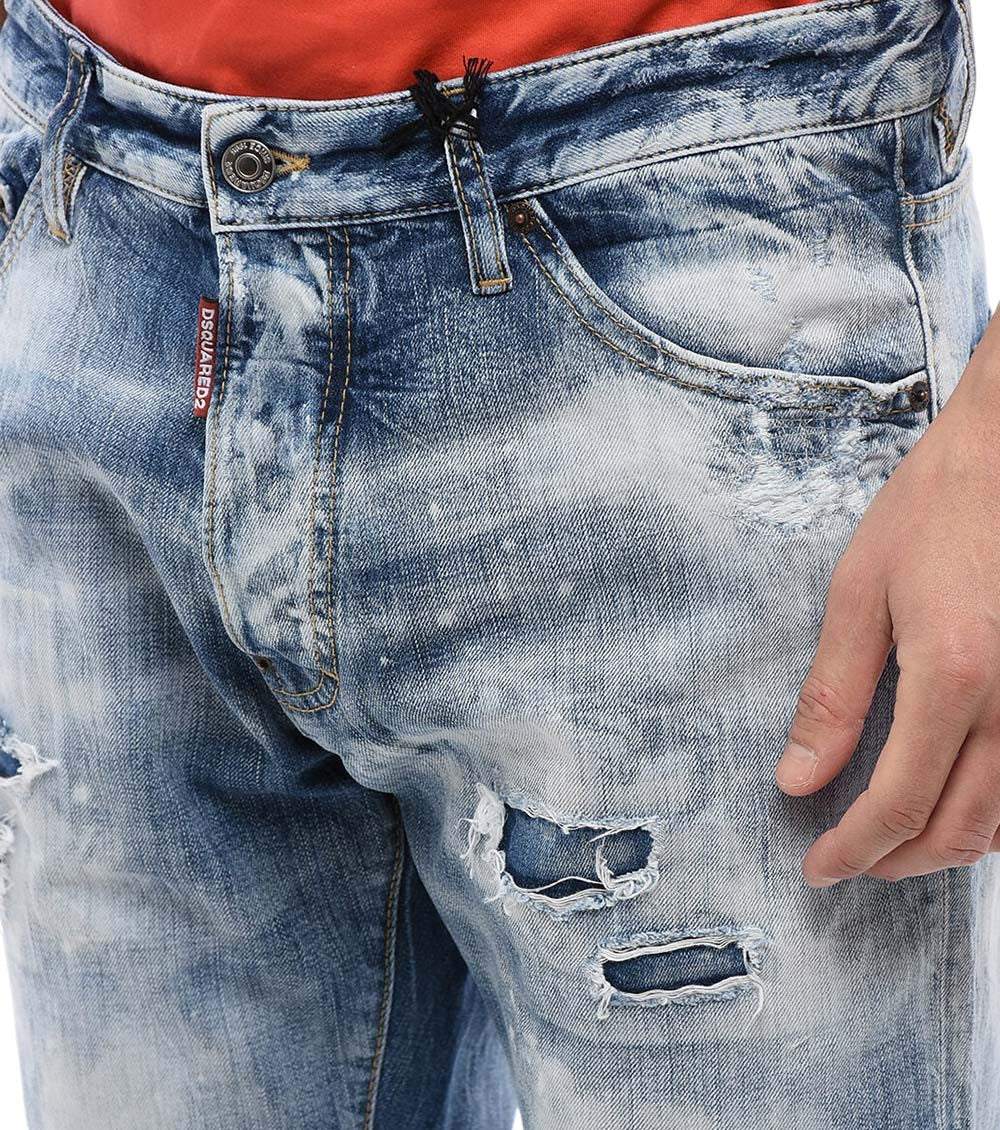 Blue Slim Distressed Jeans 3