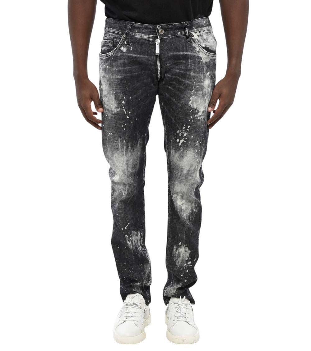 Black Slim Distressed Jeans 1