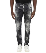 Black Slim Distressed Jeans 1