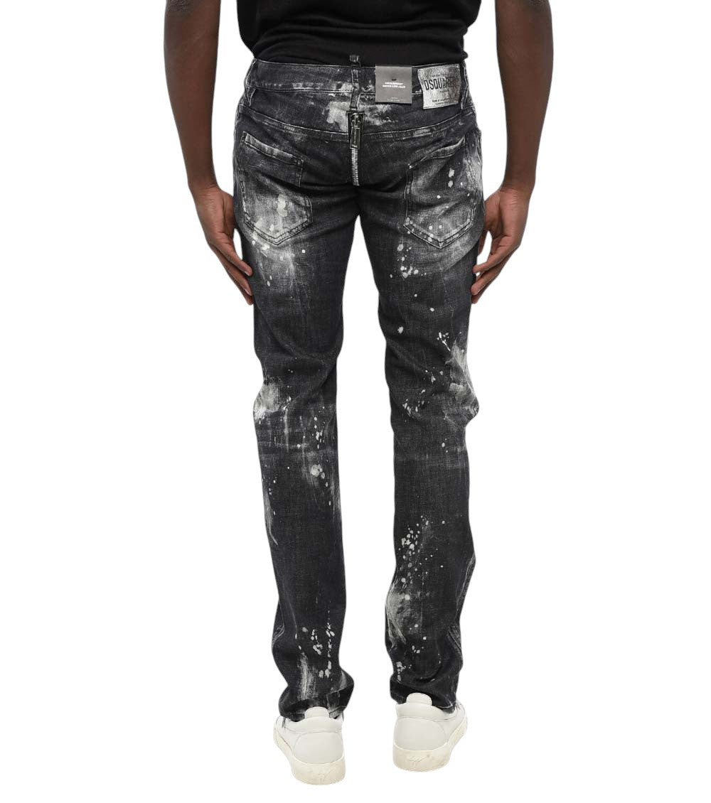 Black Slim Distressed Jeans 2