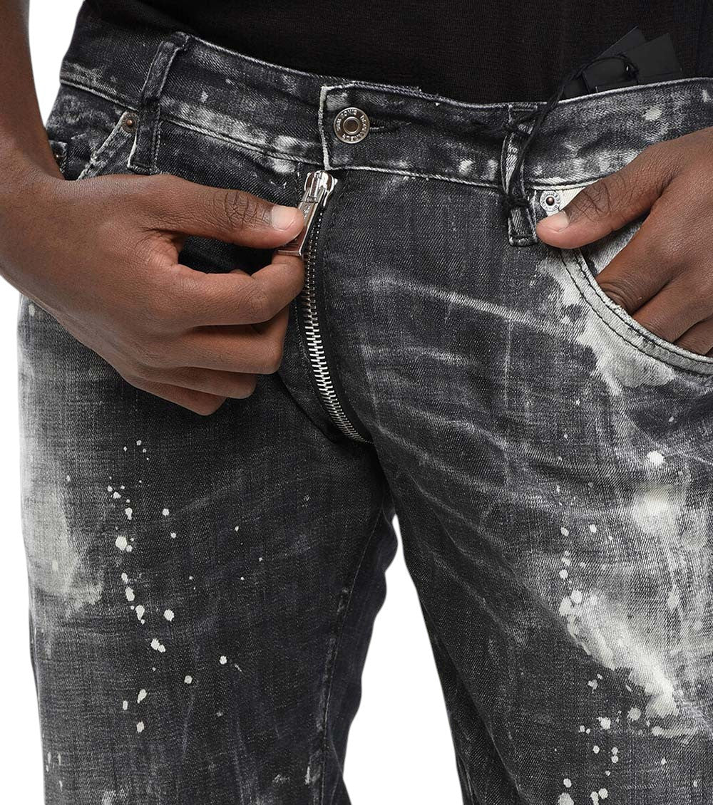 Black Slim Distressed Jeans 3
