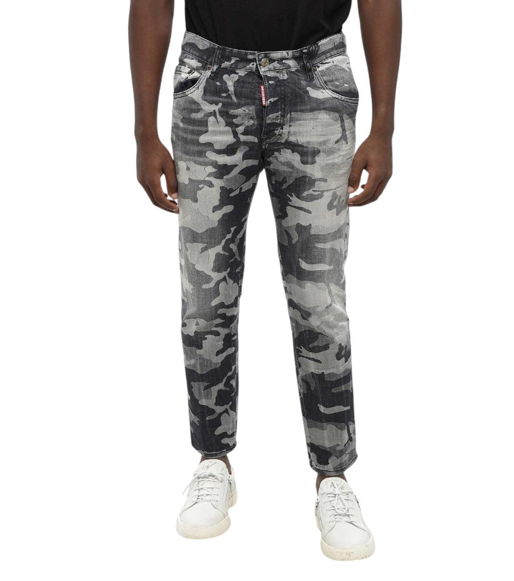 Black Camo Print Jeans 1