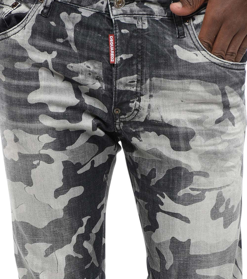 Black Camo Print Jeans 3