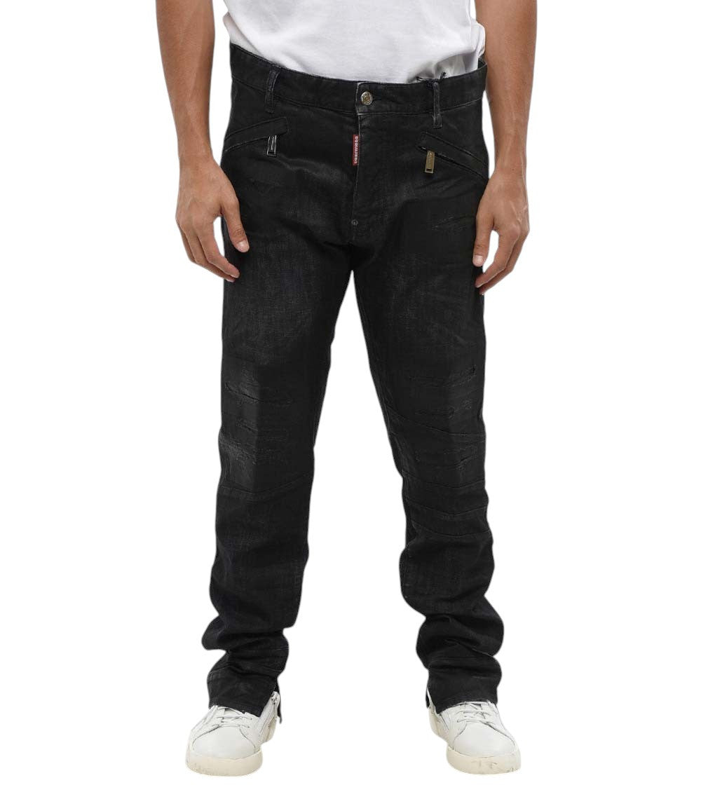 Black Slim Mid Rise Jeans 1