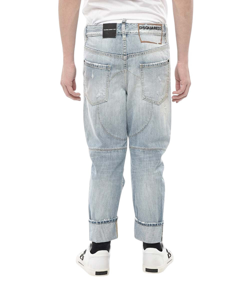 Blue Tapered Mid Rise Jeans 2