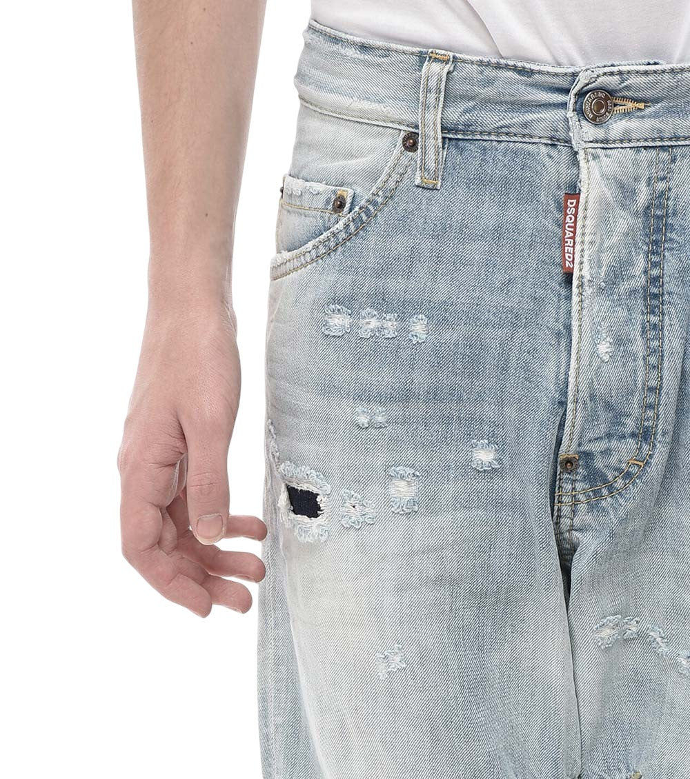 Blue Tapered Mid Rise Jeans 3