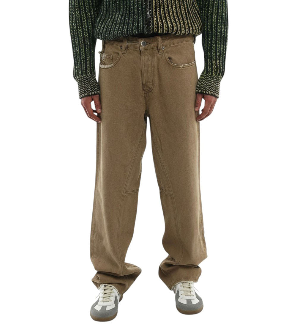 Brown Relaxed Mid Rise Jeans 1