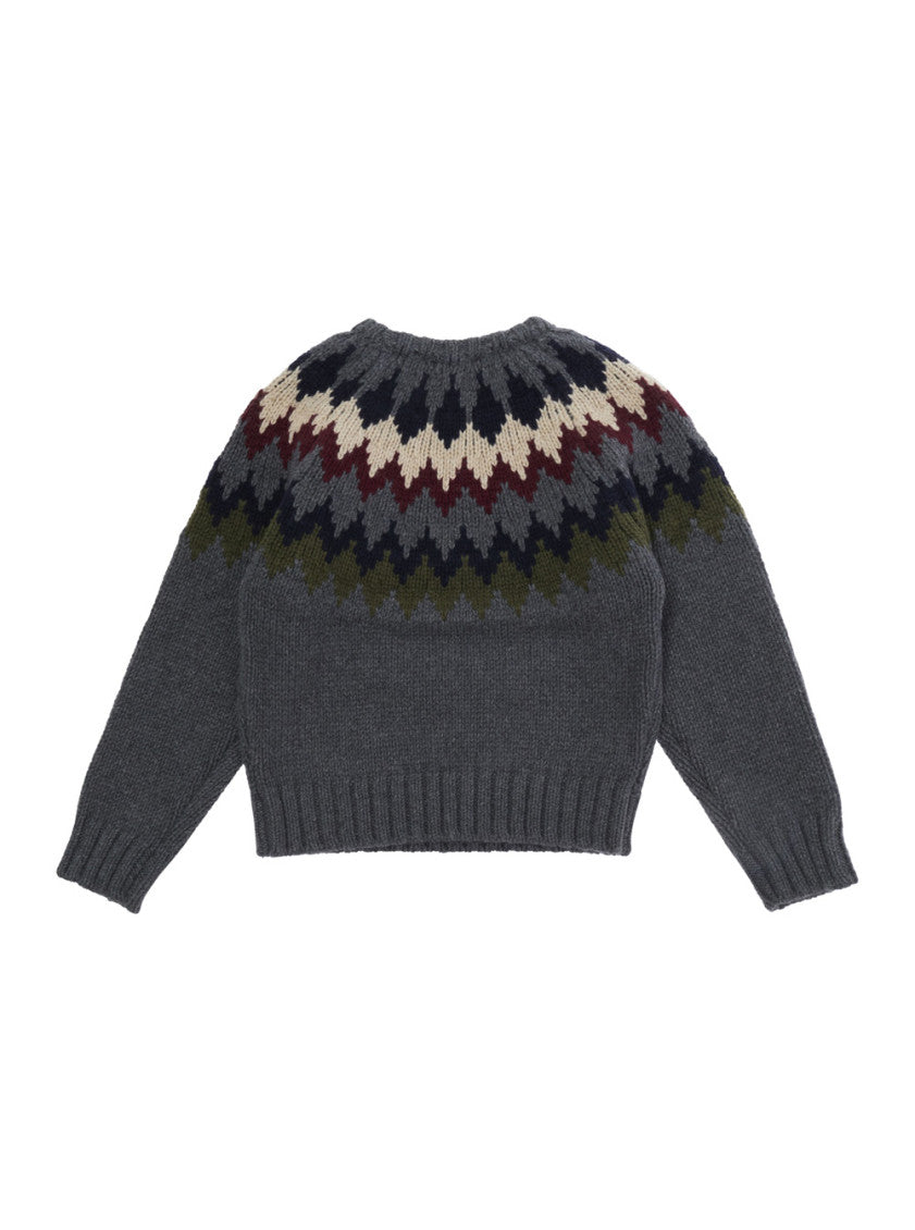 Kids Grey Geometric Sweater 2