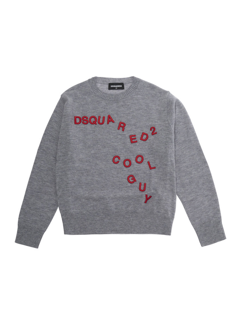 Kids Grey Embroidered Sweater 1