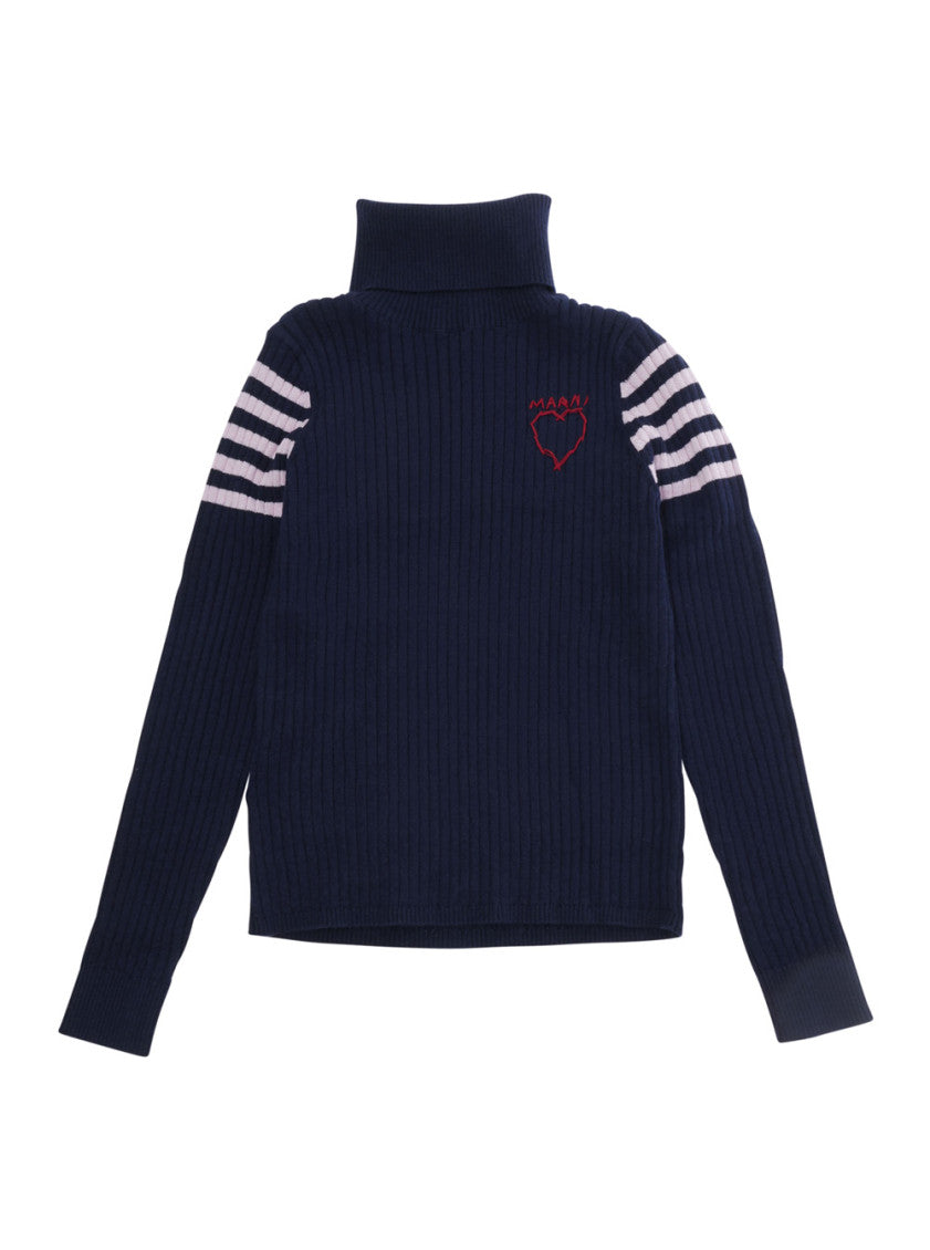 Girls Blue Stripes Sweater 1