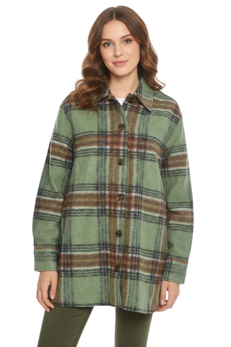 Green Oversized Plaid Shirt 1
