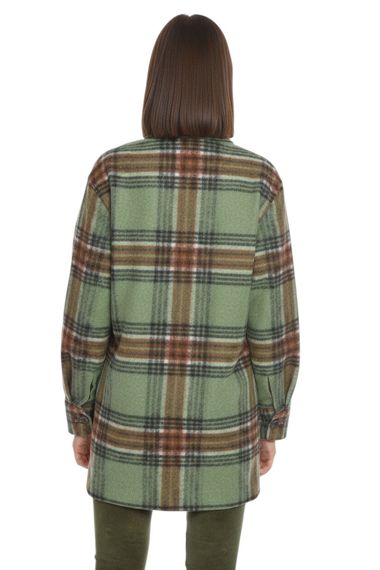 Green Oversized Plaid Shirt 2